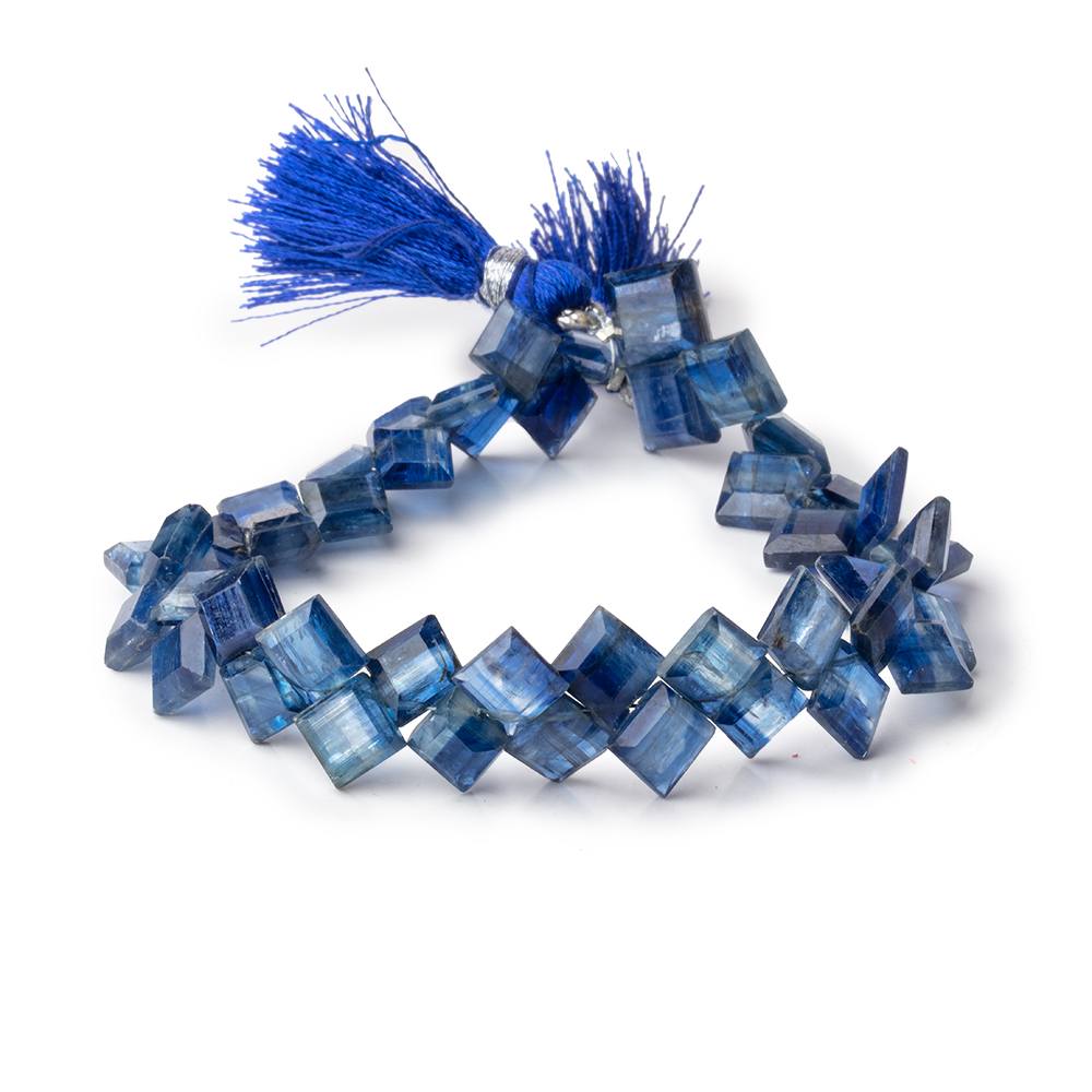 6.5-7.5mm Kyanite Bevel Cut Square Beads 7.5 inch 46 pieces