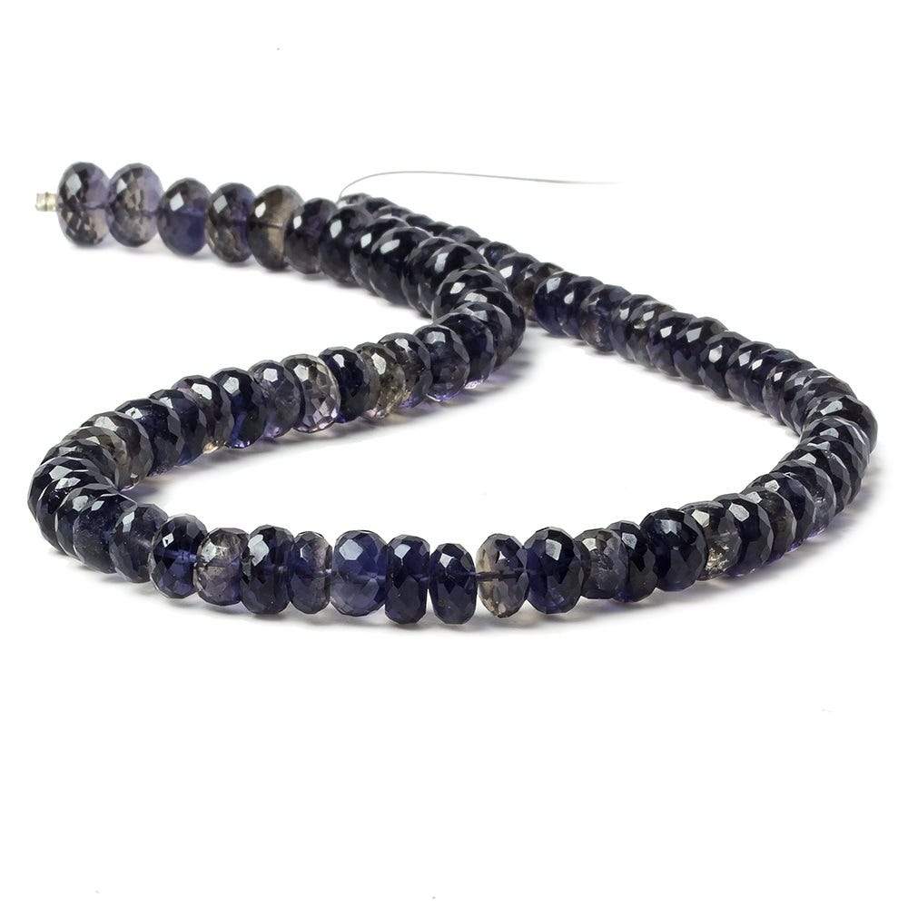 7mm Iolite faceted rondelle beads 13.5 inch 86 pieces AA