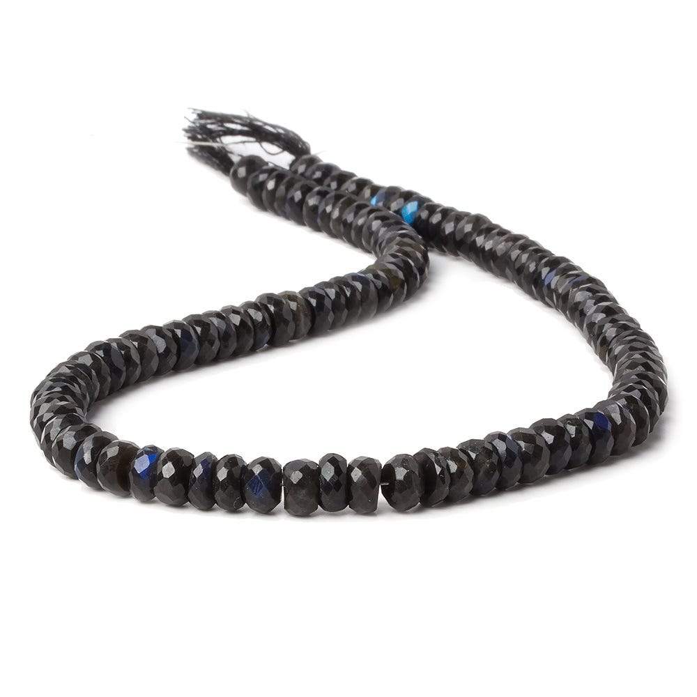 9mm Black Labradorite faceted rondelle beads 16 inch 96 pieces AAA