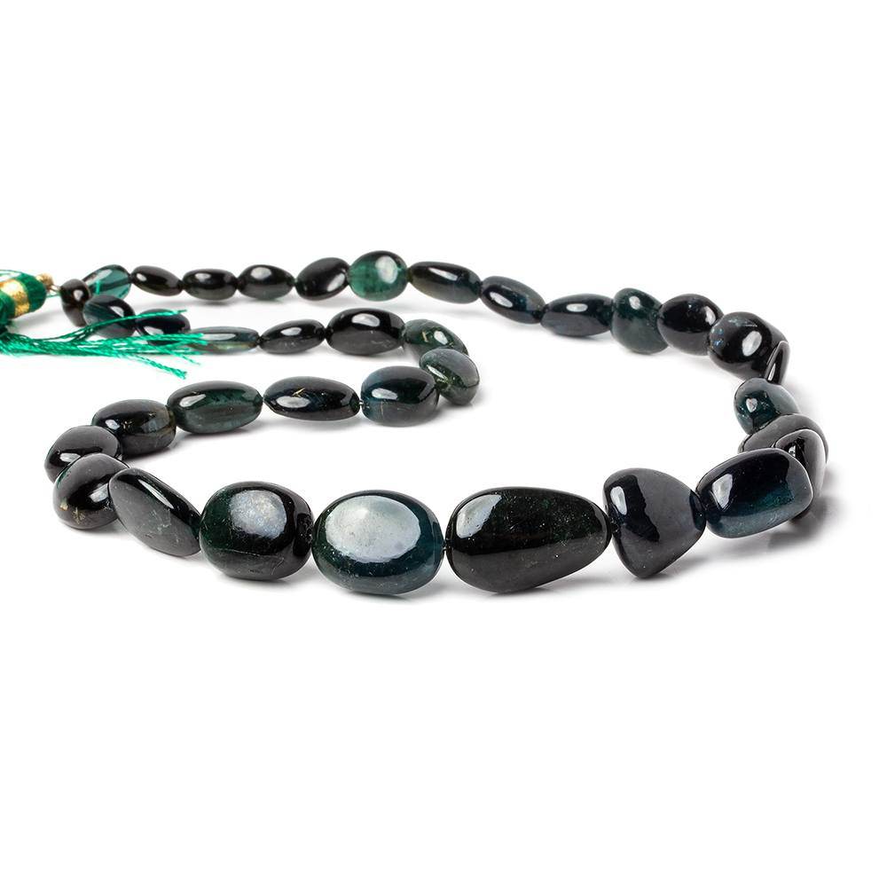 6.5x6-17x10.5mm Chrome Green & Indicolite Tourmaline Plain Nuggets 15 inch 34 pcs