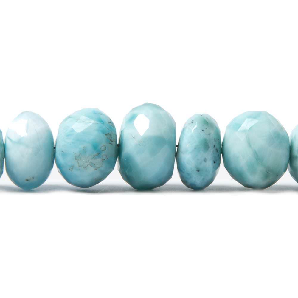6.9-11.5mm Larimar faceted rondelle beads 19 inches 94 pieces AA