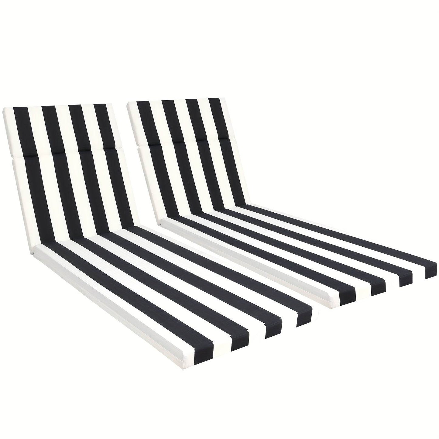 2PCS Patio Lounge Chair Cushions w/ Ties for Outdoor Comfort