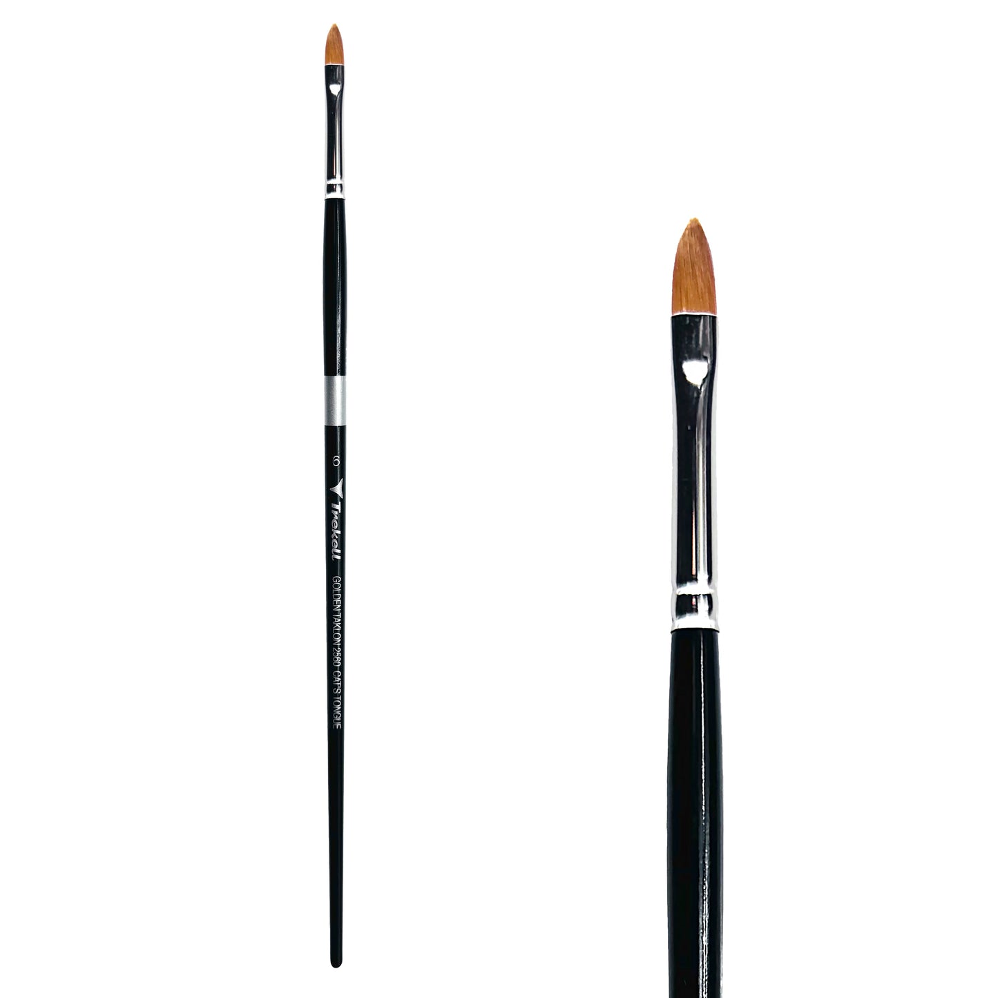 Trekell Golden Taklon Long Handle Artist Brush - Size #6 Cat's Tongue
