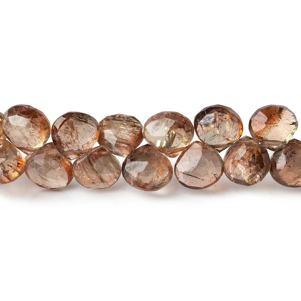 6mm Andalusite Faceted Heart Beads 8.75 inch 64 pieces