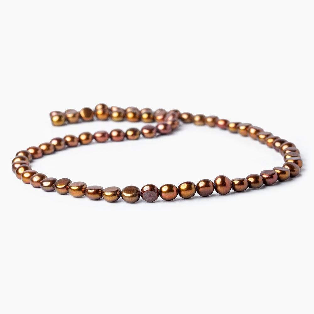 6mm Brown Button Freshwater Pearl Strand