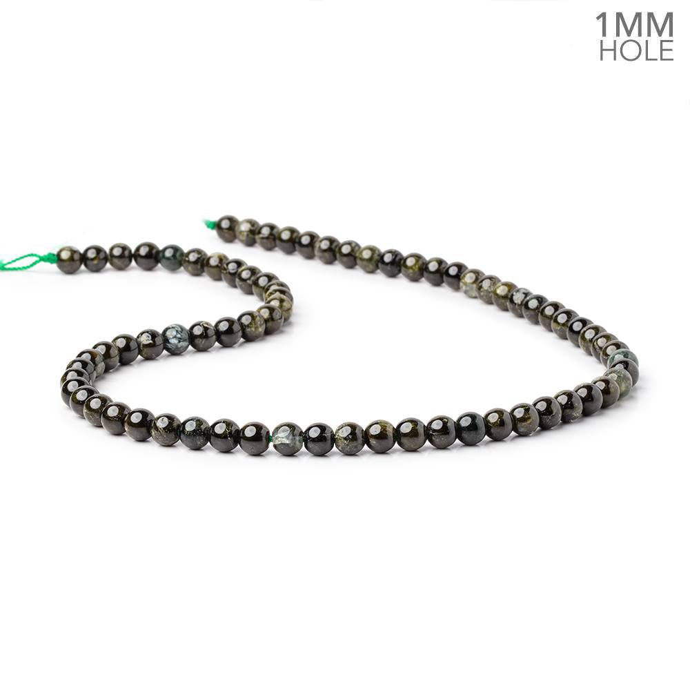 6mm Dendritic Prehnite Plain Round Beads 16 inch 72 pieces 1mm Hole