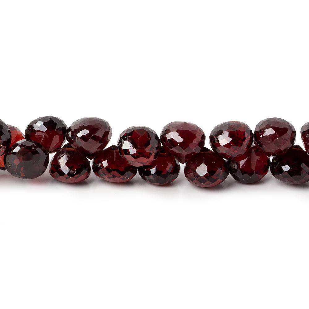 6mm Garnet Beads Candy Kiss Briolette 9 inch 59 pieces