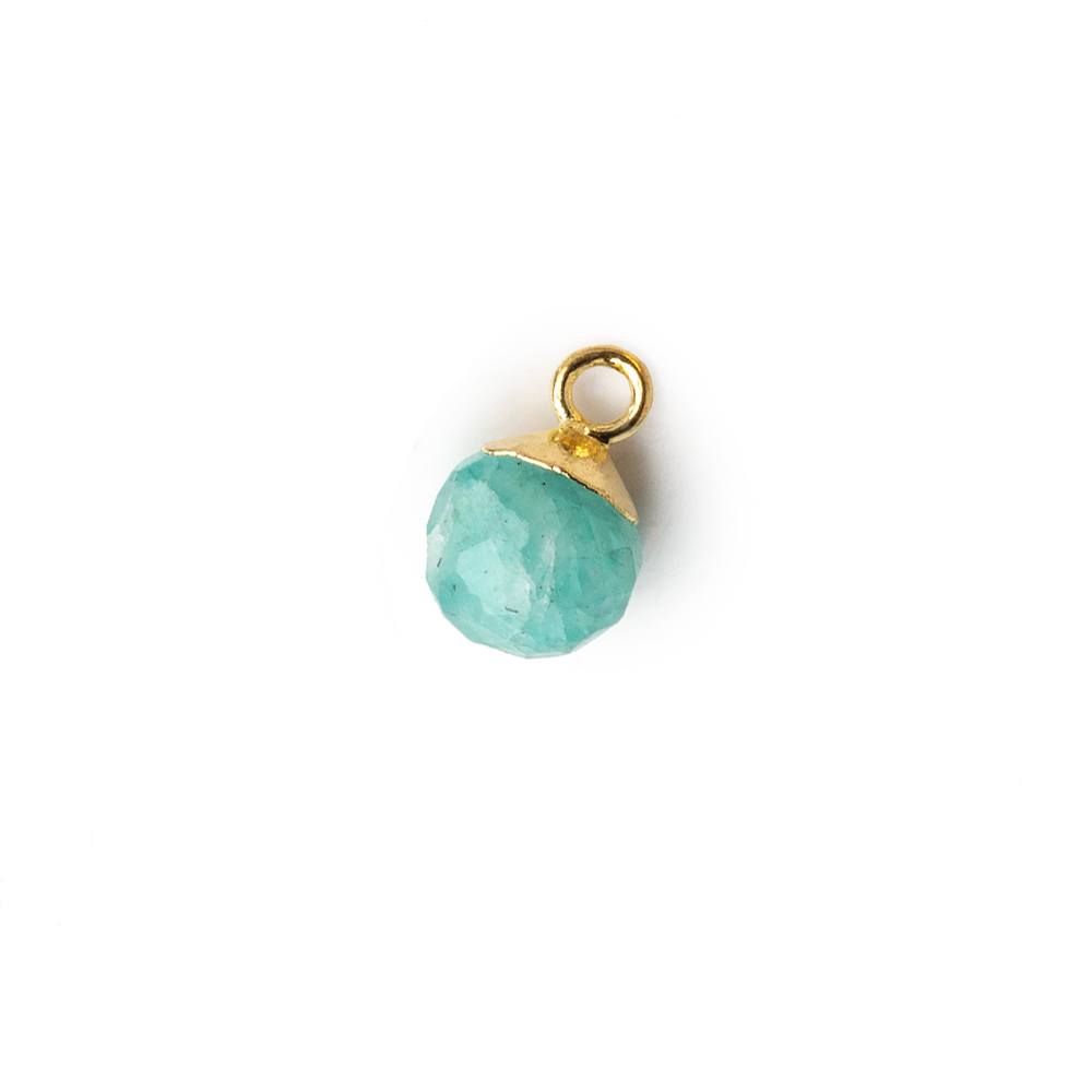 6mm Gold Leafed Amazonite Candy Kiss focal bead Pendant sold as 1 piece