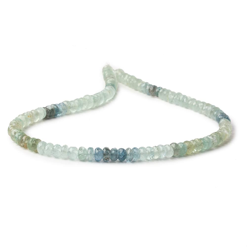 6mm Moss Aquamarine faceted rondelle beads 14 inch 110 pieces