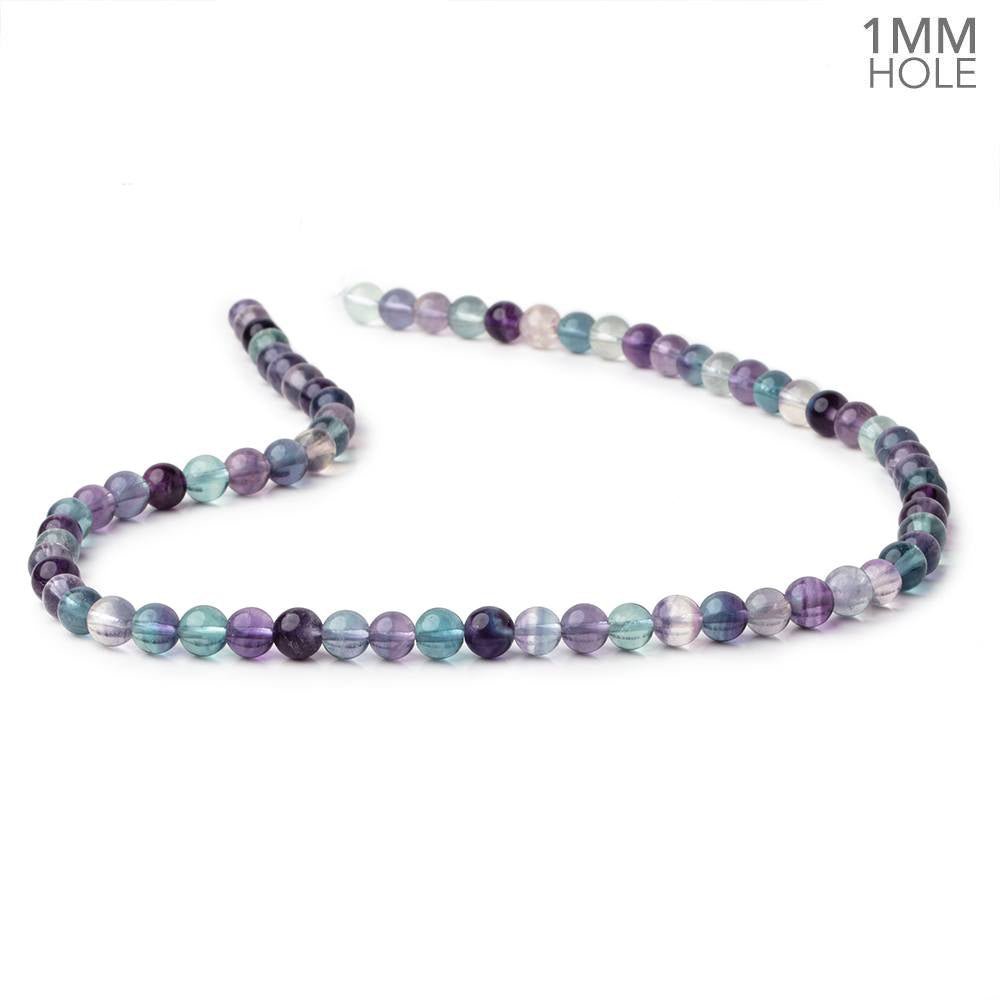 6mm Multi Color Fluorite Plain Round Beads 15.5 inch 70 pieces AA 1mm hole