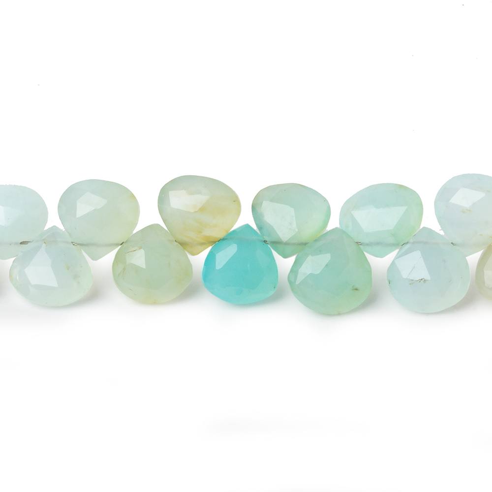 6mm Multi Color Peruvian Opal faceted heart beads 8 inch 50 pieces