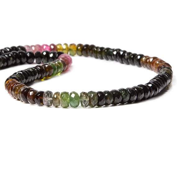 6mm Multi Color Tourmaline Beads Faceted Rondelle 109 pcs