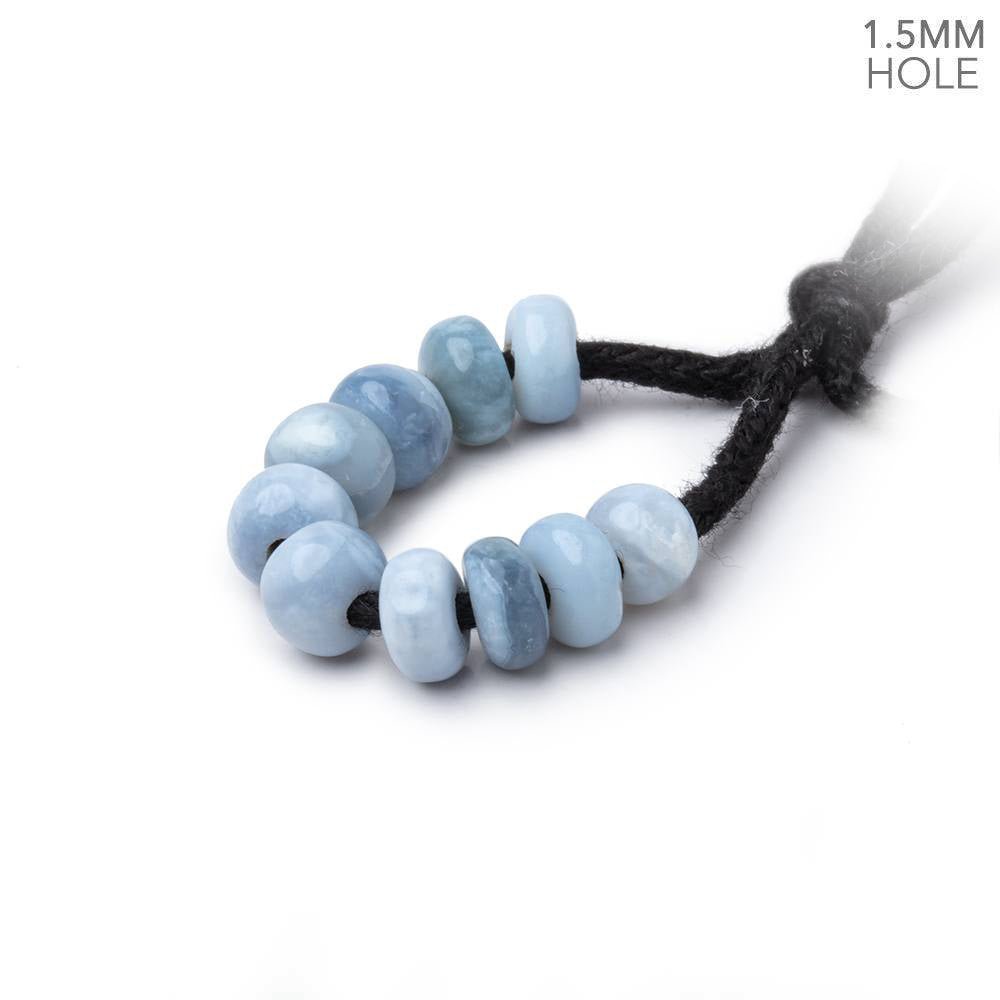 6mm Owyhee Opal 1.5mm Large Hole Plain Rondelle Set of 10