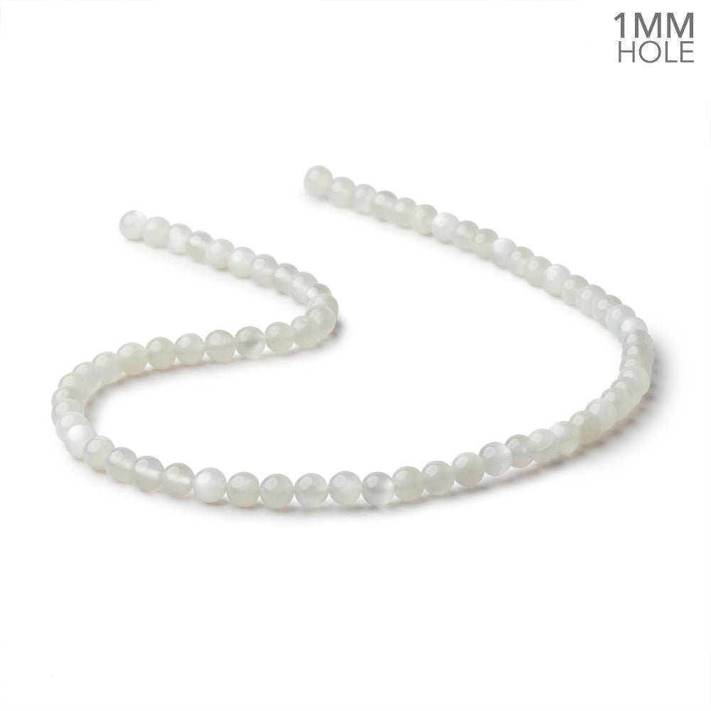 6mm Pale Grey Moonstone Plain Rounds 16 inch 69 Beads 1mm hole