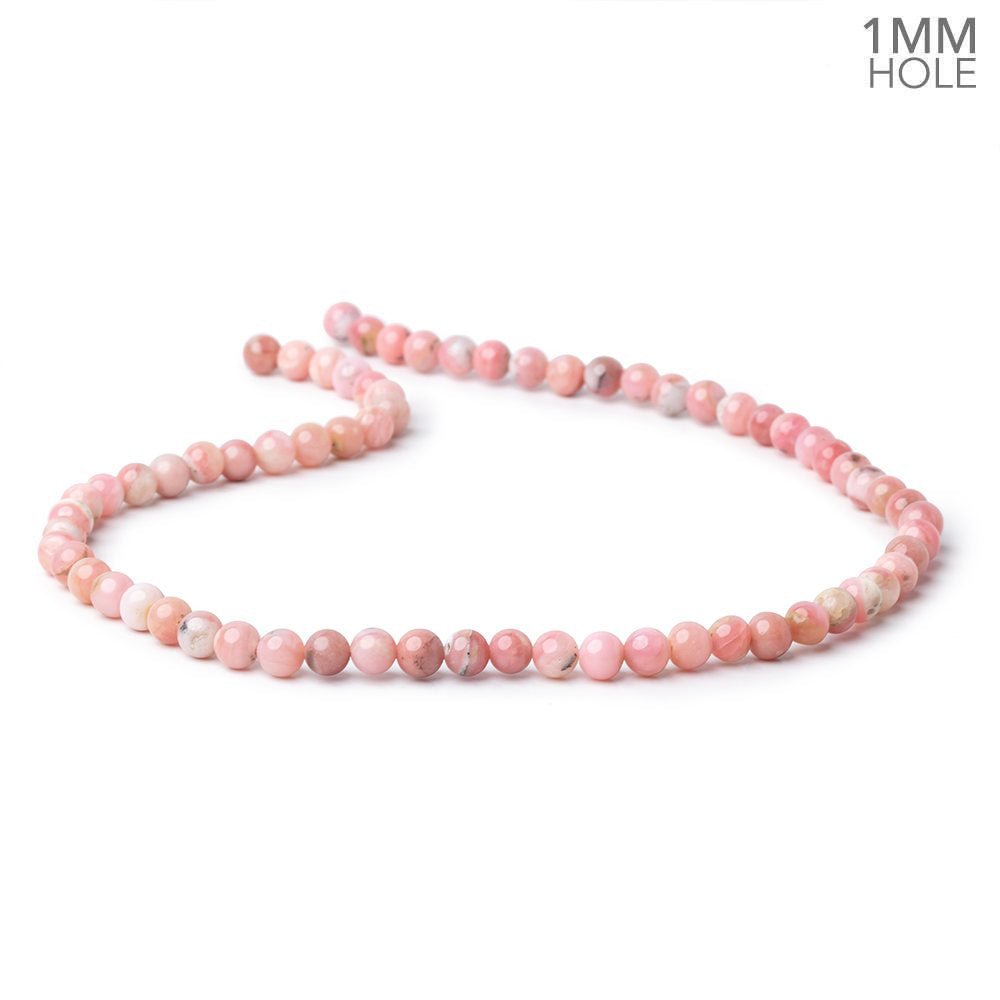6mm Pink Peruvian Opal Plain Rounds 15.5 inch 66 Beads 1mm Hole