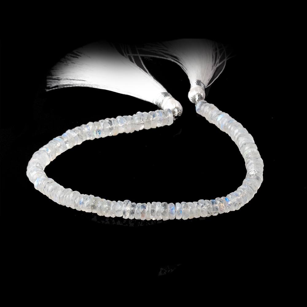 6mm Rainbow Moonstone Faceted Heishi Beads 8 inch 103 pieces