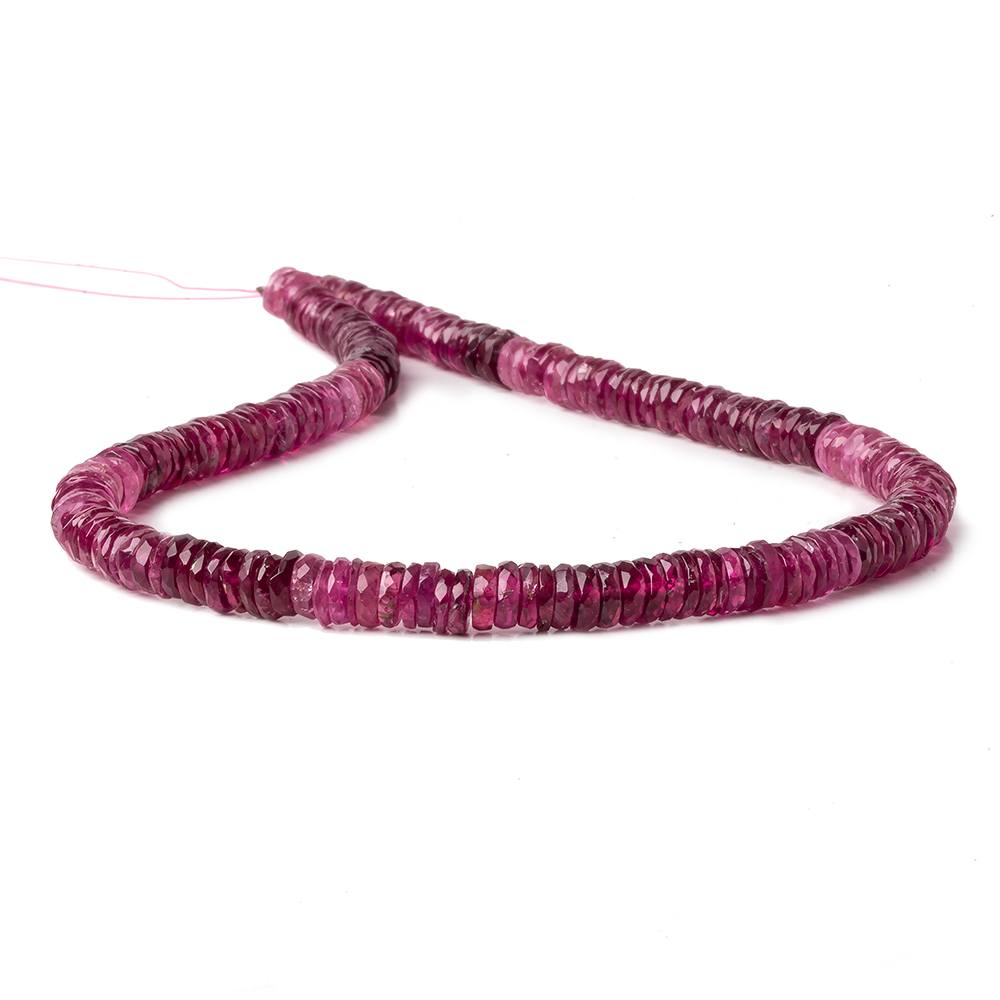 6mm Shaded Rubellite Tourmaline faceted heshi 13.5 inch AAA