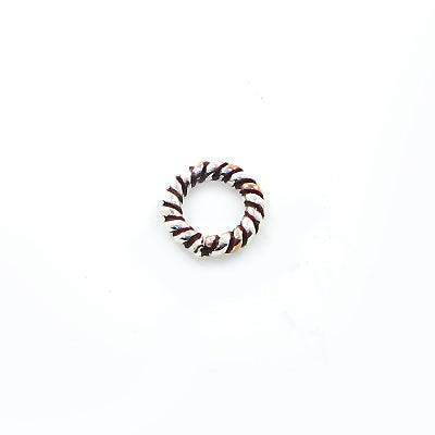 6mm Sterling Silver and Copper Twisted Jumpring 25 pieces