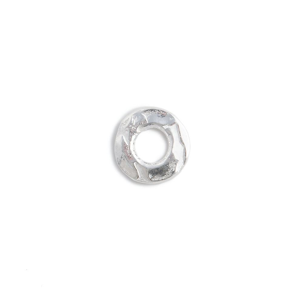 6mm Sterling Silver Hammered Jump Ring Connector 2.5mm ID Set of 10 pieces
