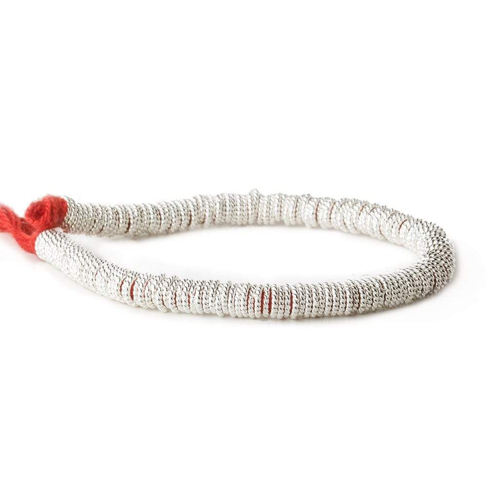 6mm Sterling Silver Plated Copper Twisted Jumpring 8 inch 174 beads