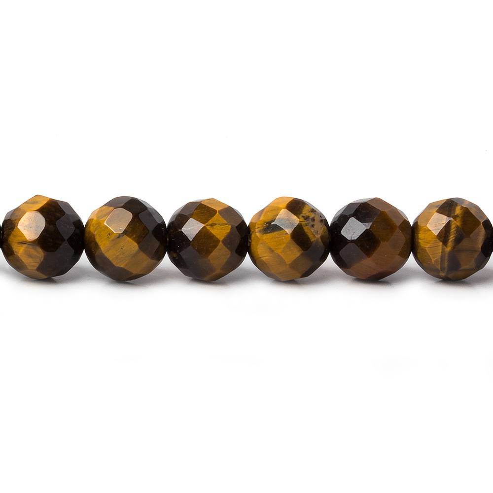 6mm Tiger's Eye Faceted Round Beads 15.5 inch 65 pieces