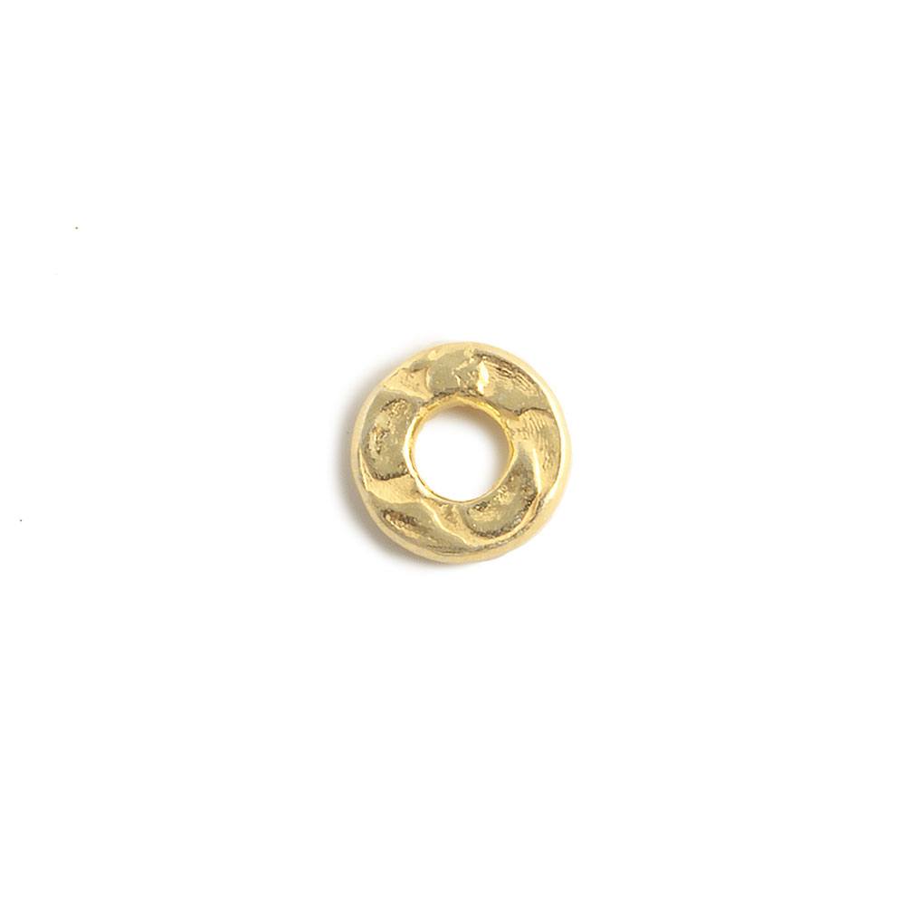 6mm Vermeil Hammered Jump Ring Connector 2.5mm ID Set of 10 pieces