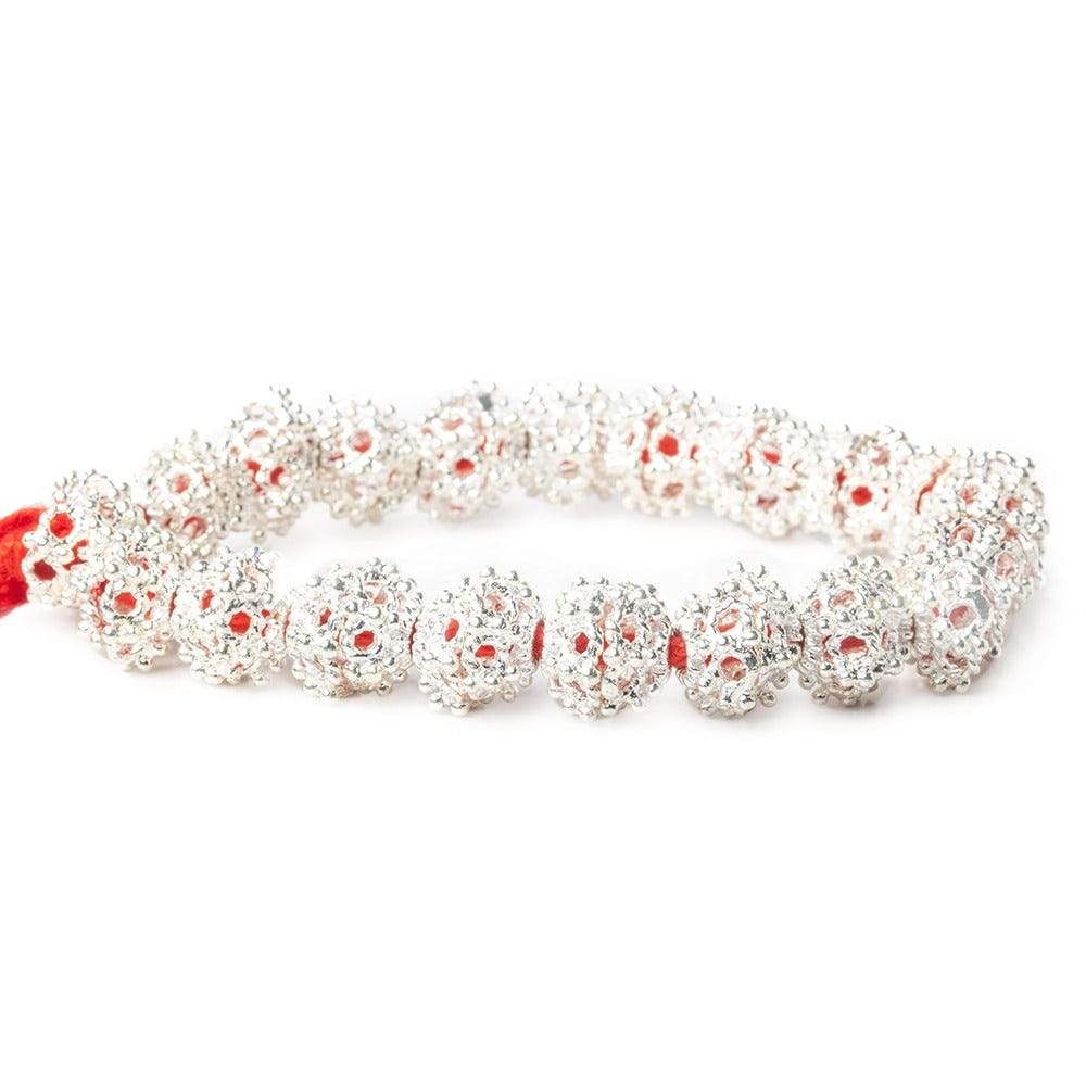 6x10mm Sterling Silver Plated Copper Bead Cap 8 inch 42 beads