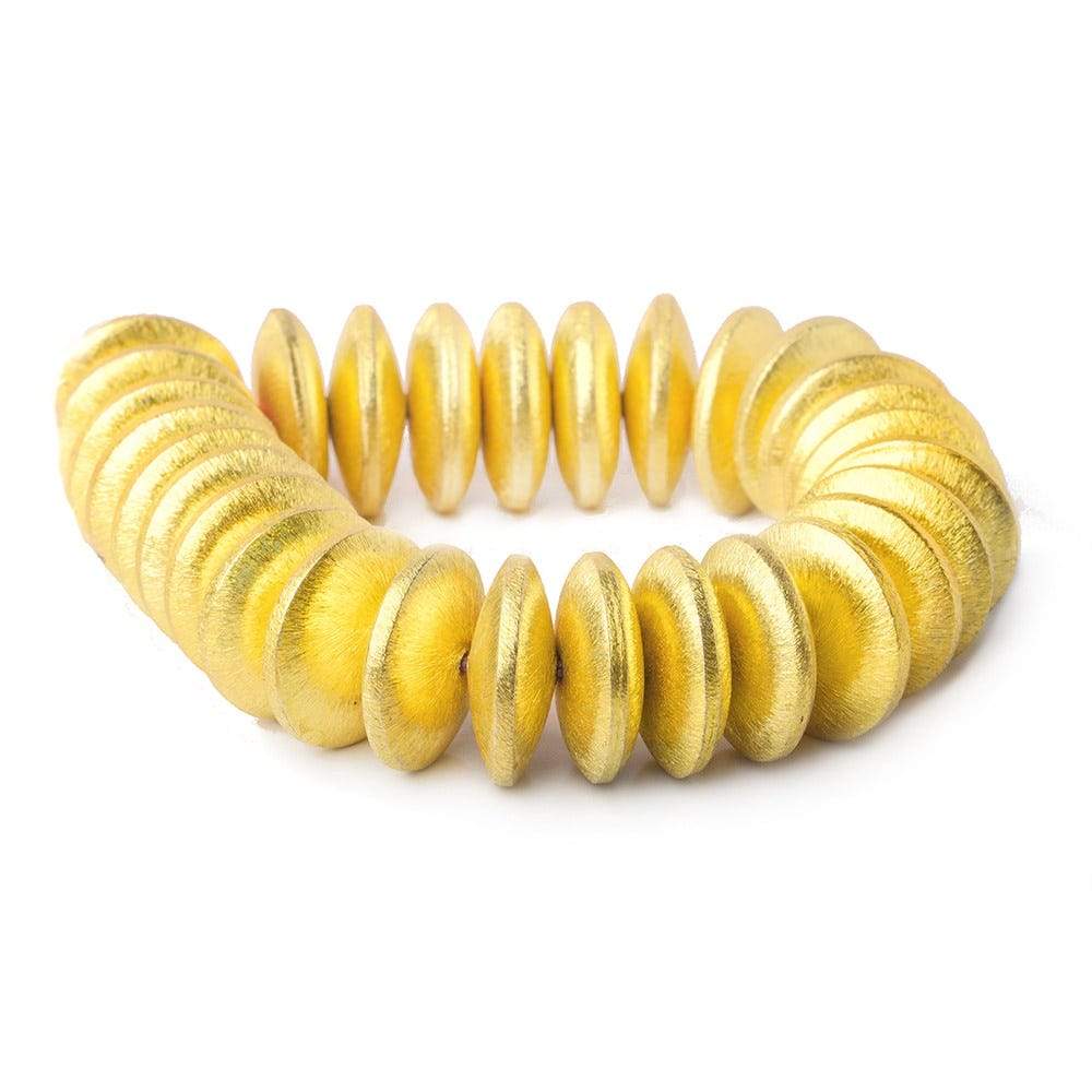 6x20mm 22kt Gold Plated Copper Brushed Disc 8 inch 27 pieces