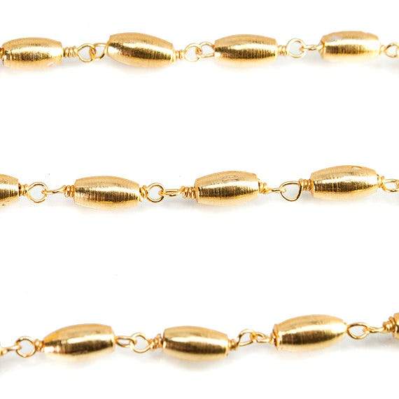 6x3mm 22kt Gold plated Rice Bead Gold plated Chain by the foot