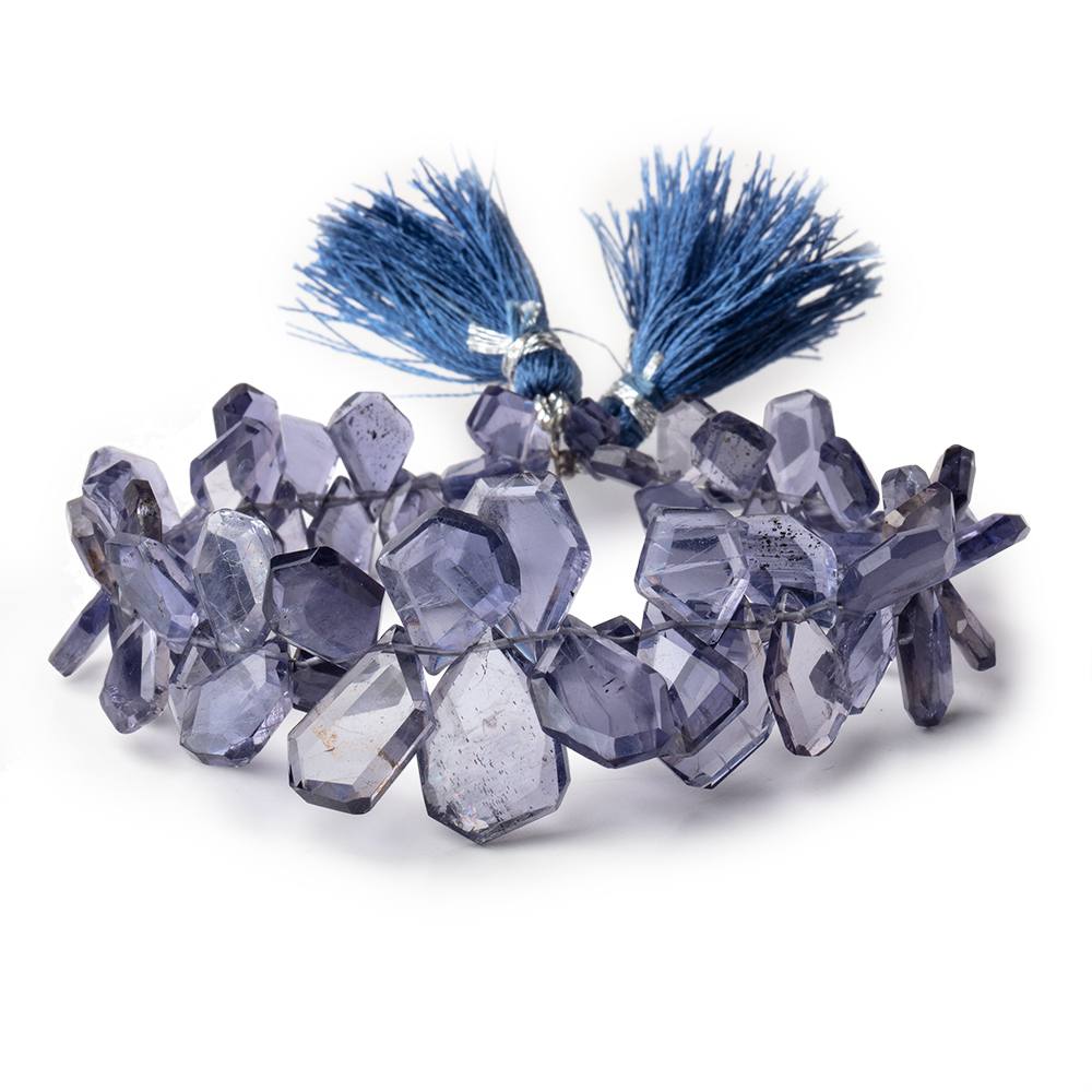 6x4-16x10mm Iolite Faceted Freeform Beads 7 inch 62 pieces