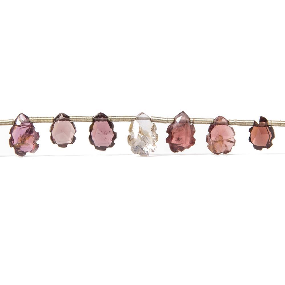 6x4-7x5mm MultiColor Spinel Scalloped Edge Pear Beads 7.5 inch 30 pieces