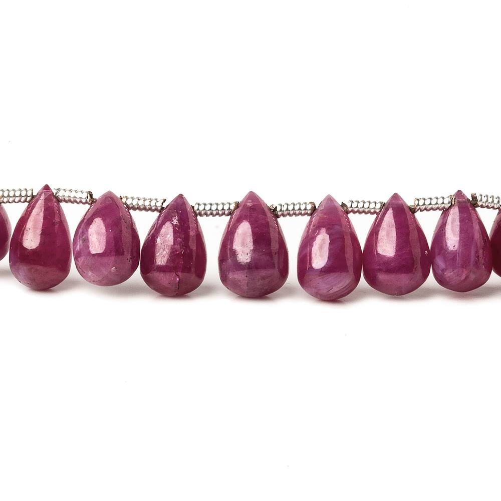 6x4-8.5x5mm Ruby Plain Tear Drops 8 inch 40 beads A