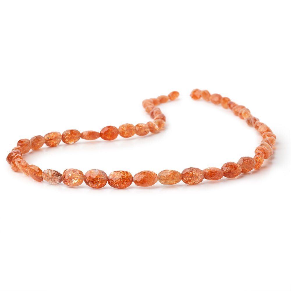 6x4-8.5x6mm Sunstone Faceted Oval Beads 16 inch 53 pieces AAA