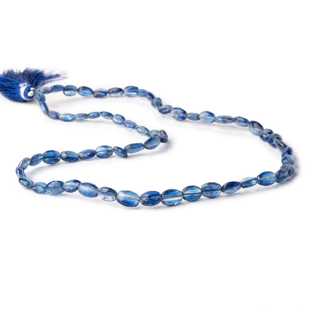 6x4.5-8.5x6mm Kyanite straight drilled faceted oval beads 17 inch 61 pieces
