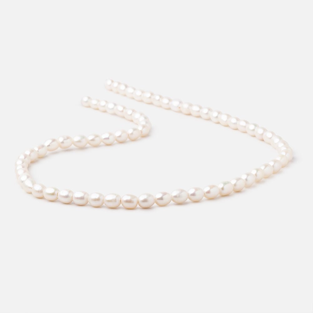 6x4.5mm Off White Oval 1.5mm Drill Hole Freshwater Pearls 61 pieces