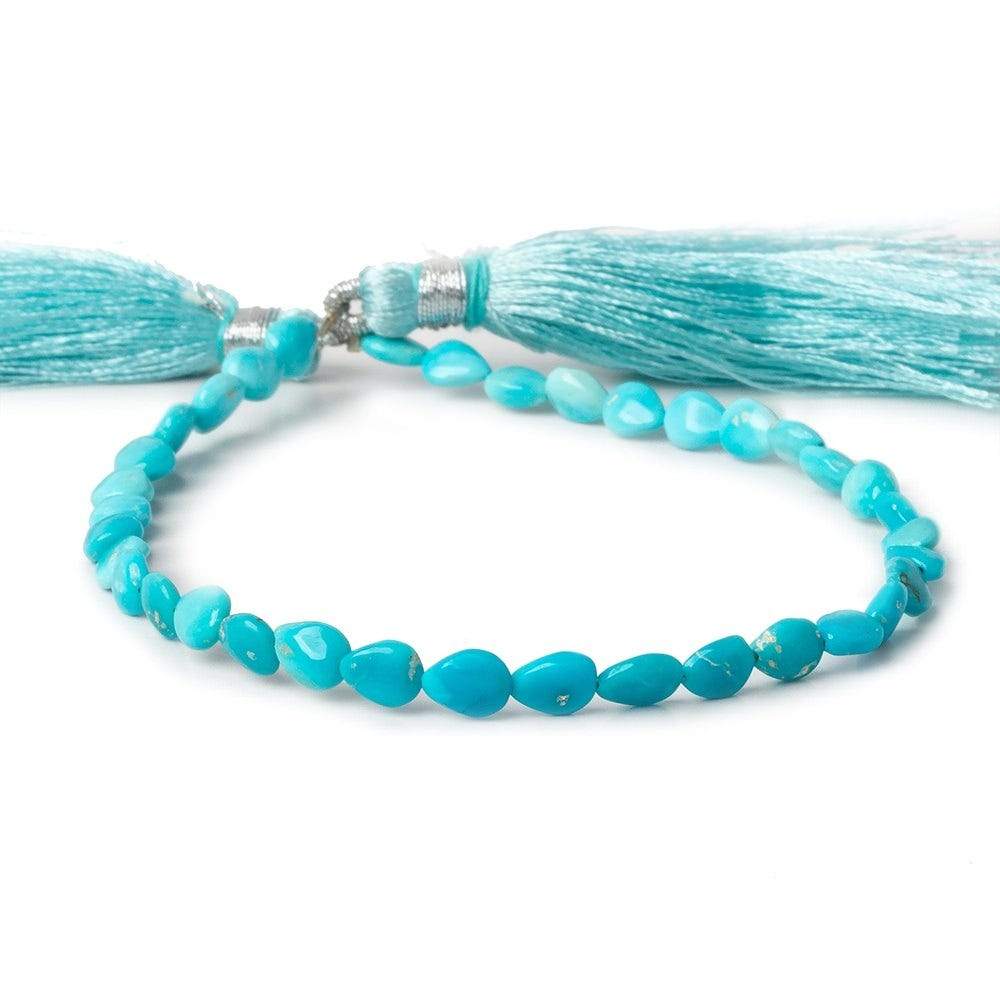 6x4mm Turquoise straight drilled plain pears 8 inch 36 beads