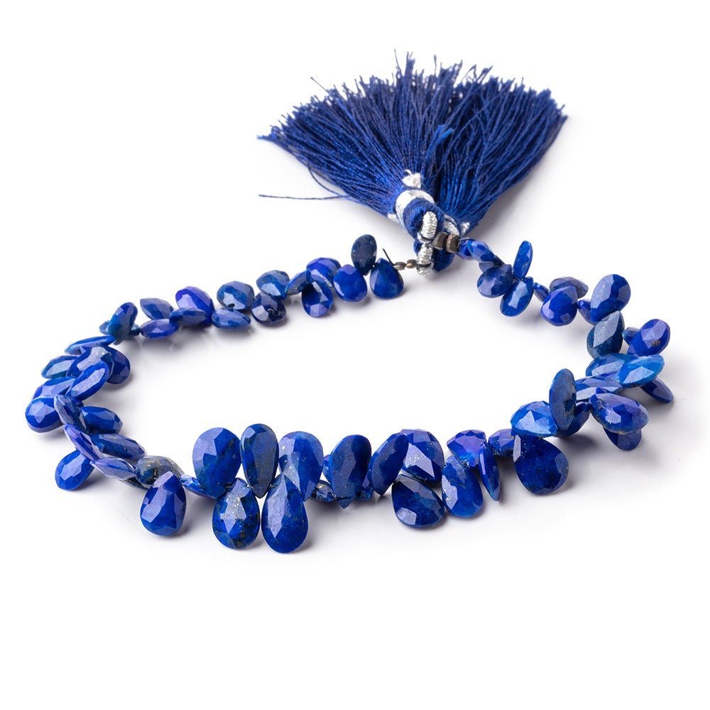 6x5-10x6mm Lapis Lazuli Faceted Pear Beads 7 inch 72 pieces