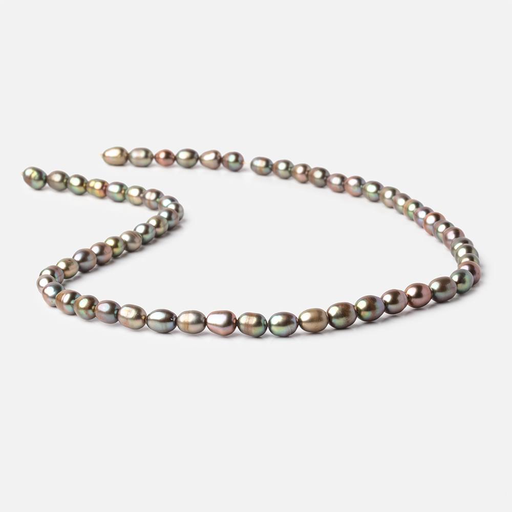 6x5-7x5mm Forest Green Oval Freshwater Pearls 15.5 inch 60 pieces