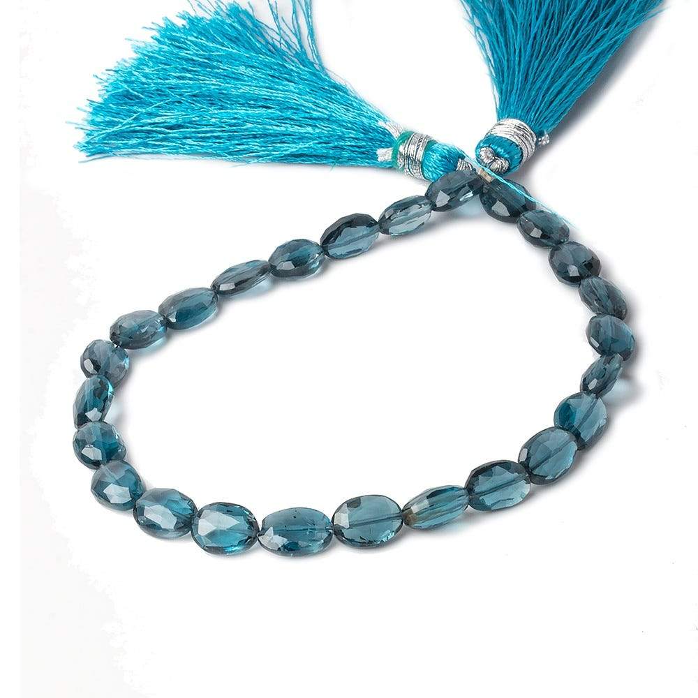 6x5-7x5mm London Blue Topaz Faceted Oval Beads AA Grade 8 inch 30 beads