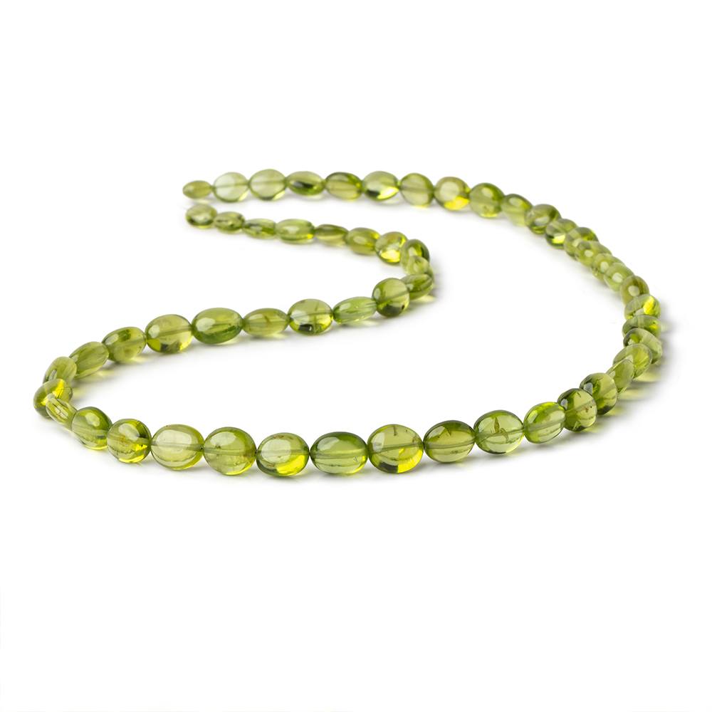 6x5-9x7mm Peridot Plain Oval Beads 15 inch 51 pieces AA