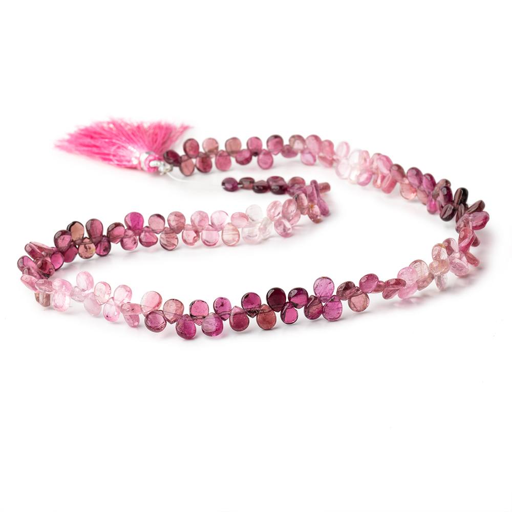 6x5mm Shaded Pink Tourmaline Plain Pear Beads 17 inch 146 pieces AA