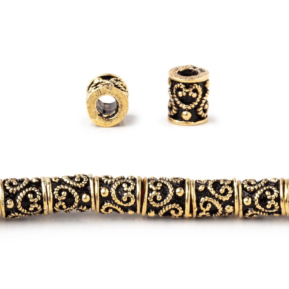 6x5mm Twisted Pretzel Design Tube Beads 8 inch 32 pieces