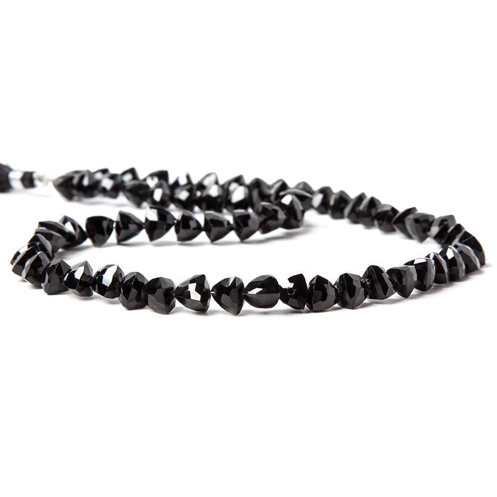 6x6-9x9mm Black Spinel Straight Drilled Trillion Beads 15 inch 52 pieces