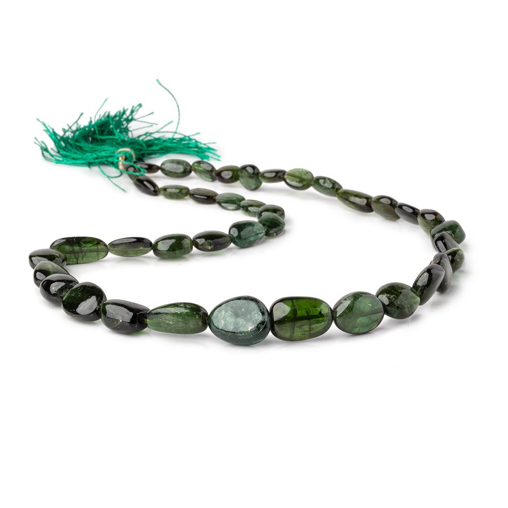 6x6-15x11mm Green Tourmaline Plain Nugget Beads 16 inch 38 pieces