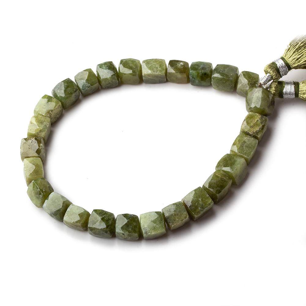 6x6-7x7mm Idocrase Faceted Cube Beads 8 inch 27 pieces