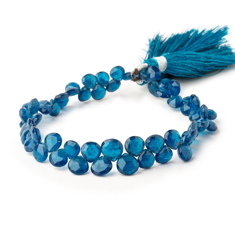 5-6mm Neon Apatite faceted heart beads 8 inch 58 pieces