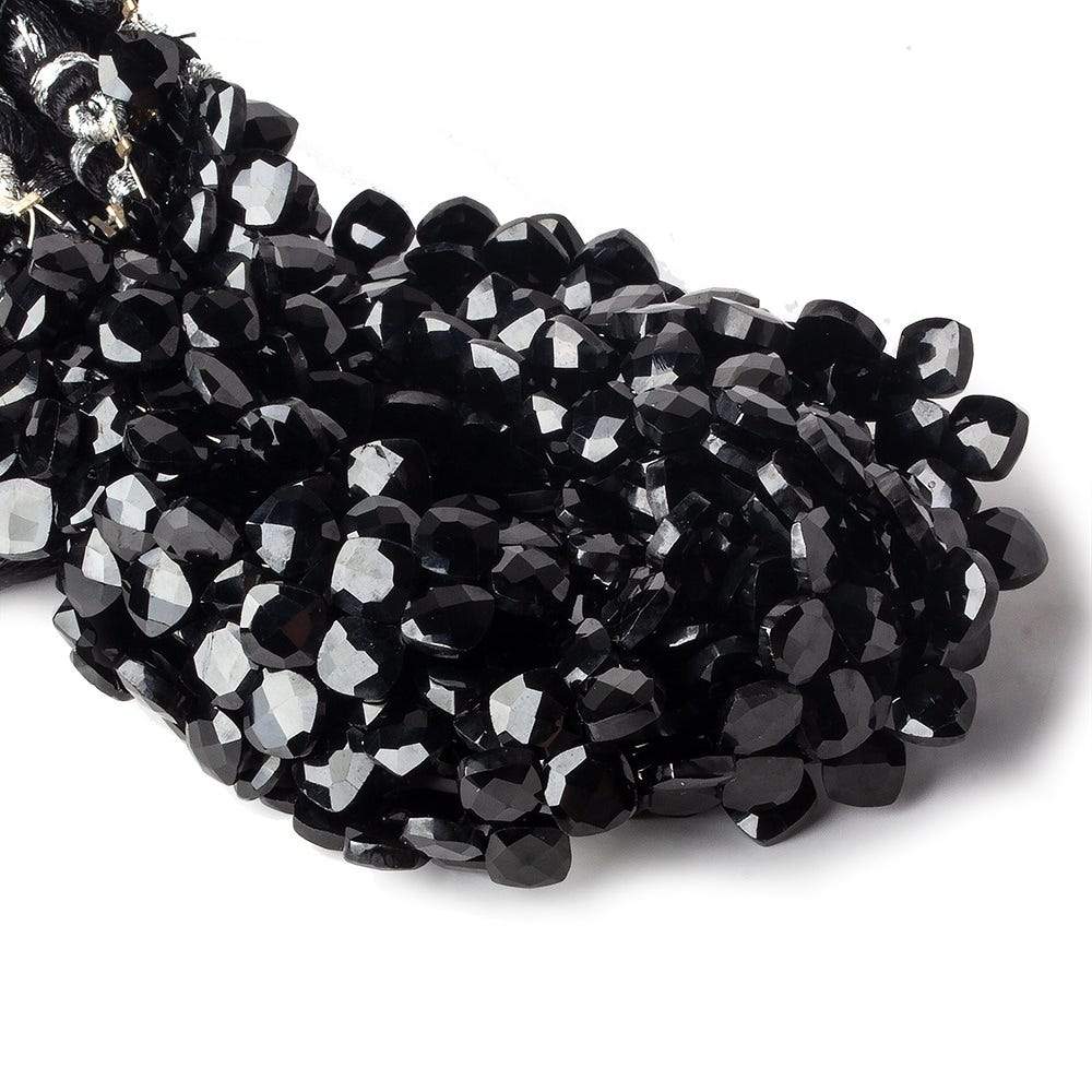 6x6mm Black Spinel faceted pillow beads 7.5 inch 50 pieces A