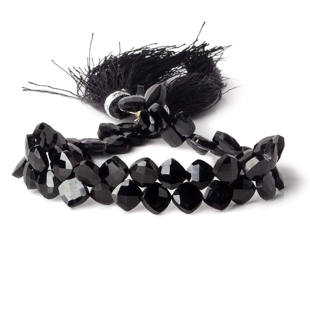 6x6mm Black Spinel faceted pillow beads 7.5 inch 50 pieces A