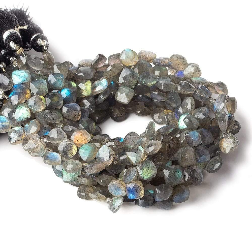 6x6mm Labradorite faceted pillow beads 7.25 inch 46 pieces A