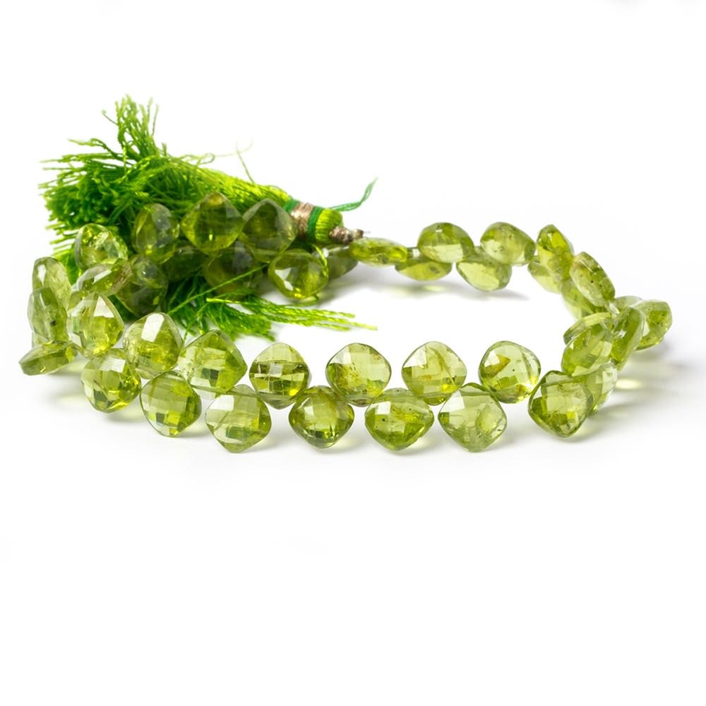 6x6mm Peridot Top Drilled Faceted Pillow 8 inch 45 pieces